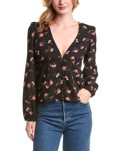 1.state Plunging V-neck Blouse In Black