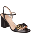 Gucci Black Gg Marmont Heeled Sandals In Black