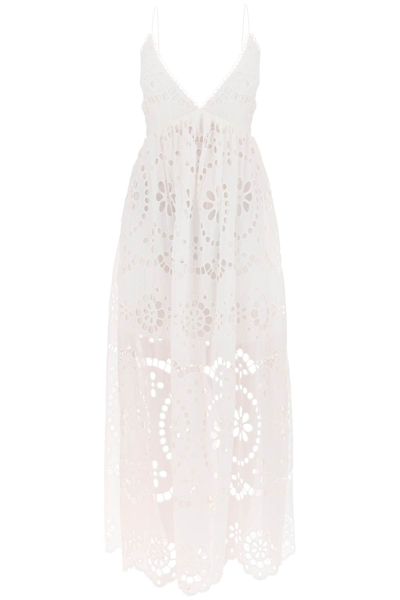 Zimmermann Lexi Maxi Dress In Broderie Anglaise In White