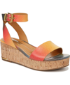 Franco Sarto Presley Ankle Strap Platform Wedge Sandal In Multi Snake Print Faux Leather