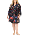 INC INTERNATIONAL CONCEPTS PLUS SIZE FLORAL WRAP ROBE, CREATED FOR MACY'S