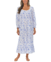 Eileen West Long Sleeve Cotton Ballet Nightgown In Periwinkle Multi