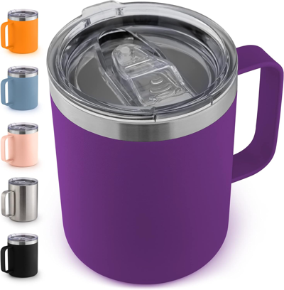 Zulay Kitchen Insulated Coffee Mug With Lid In Purple