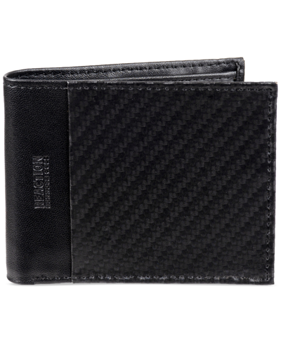 Kenneth Cole Reaction Men's Techni-cole Rfid Leather Slimfold Wallet In Black