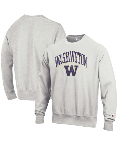 Champion Men's Gray Washington Huskies Arch Over Logo Reverse Weave Pullover Sweatshirt