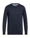 Rossopuro Man Sweater Midnight Blue Size 4 Cotton In Navy Blue