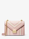 Michael Kors Whitney Medium Color-block And Signature Logo Shoulder Bag In Pink