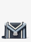 Michael Kors Whitney Medium Color-block And Signature Logo Shoulder Bag In Blue