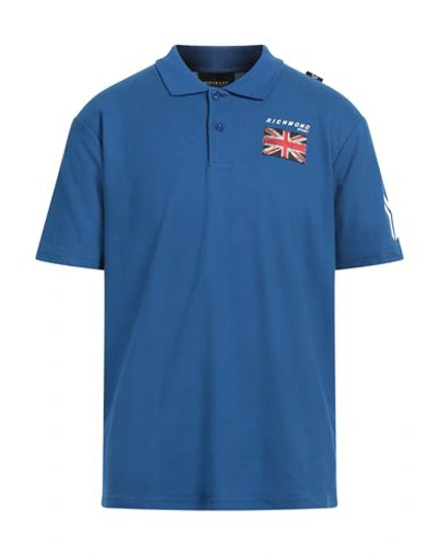 Richmond Man Polo Shirt Azure Size M Cotton In Blue