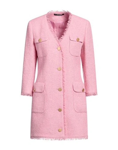 Tagliatore 02-05 Woman Coat Pastel Pink Size 8 Polyester, Linen