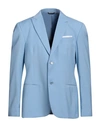 Grey Daniele Alessandrini Man Blazer Sky Blue Size 44 Polyester, Viscose, Elastane