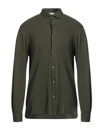 Filippo De Laurentiis Man Shirt Military Green Size 46 Cotton