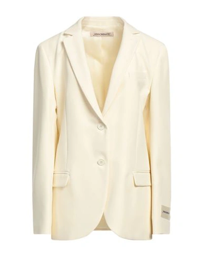 Hinnominate Woman Blazer Cream Size M Polyester, Elastane In White