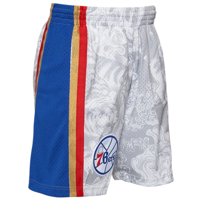 Mitchell & Ness Mens Philadelphia 76ers  76ers Cny Shorts In White/gold