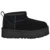 Ugg Black Kids' Classic Ultra Mini Platform Suede And Shearling Boots Eur 36 /3.5 Uk In Black/black