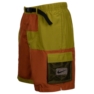 Nike Mens  Belted Cargo 7" Shorts In Olive/rust