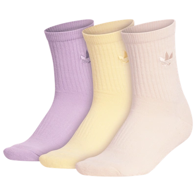Adidas Originals Trefoil 3 Pack Crew Socks In Orange/yellow/purple