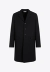 The Row Bernie Single-breasted Wool Coat In Black