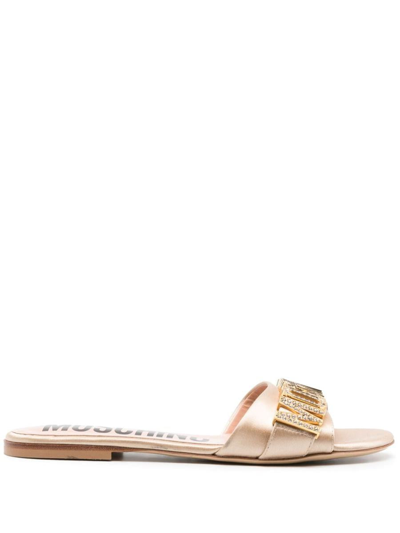 Moschino Sandals In Sand/pumice