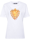 Moschino Heart-print Cotton T-shirt In White