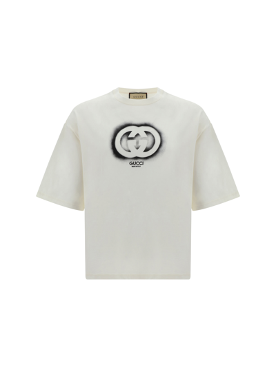 Gucci T-shirt With Logo In Gold