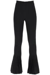Sacai Ribbed Pleated Woven Flared Pants In Black