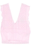 Ganni Broderie Anglaise Rhythm Collar Top