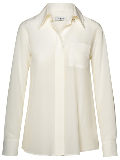 Lanvin Button Detailed Long In White