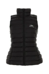Balenciaga Sleeveless Quilted High Neck Jacket In Black