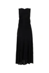 Bottega Veneta Long Dress In Viscose Jersey With Knot Ring In Black