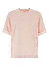 BURBERRY BURBERRY WOMAN PINK COTTON OVERSIZE T-SHIRT