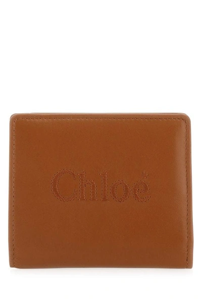 Chloé Chloe Woman Caramel Leather Sense Wallet In Brown