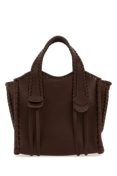 Chloé Chloe Woman Chocolate Leather Mony Small Handbag In Brown