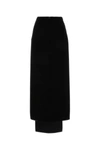 COURRÈGES COURREGES WOMAN BLACK CREPE HERITAGE TECH SKIRT