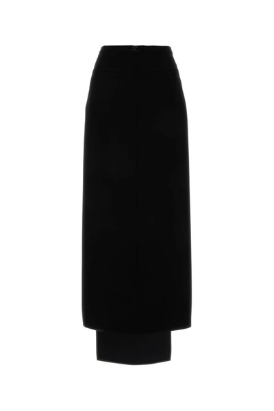 COURRÈGES COURREGES WOMAN BLACK CREPE HERITAGE TECH SKIRT