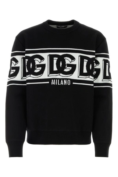 Dolce & Gabbana Black Stretch Polyester Blend Jumper