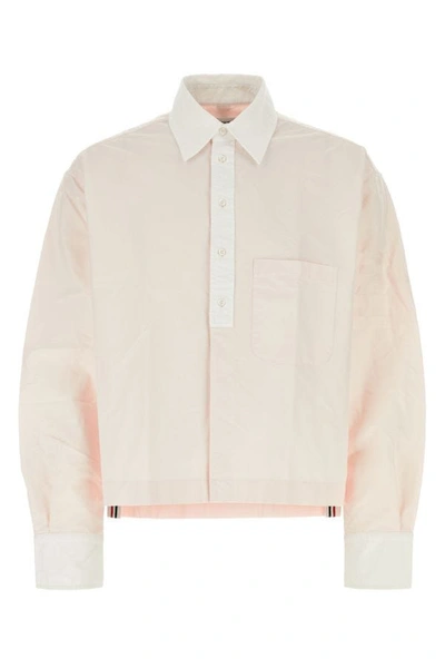 Thom Browne Man Pastel Pink Oxford Shirt In Beige