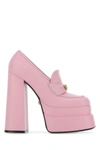 VERSACE VERSACE WOMAN PINK LEATHER INTRICO PUMPS