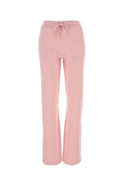 Versace Woman Pink Wool Blend Flared Leg Pant In Pastel