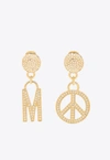 MOSCHINO CRYSTAL-EMBELLISHED MISMATCHED EARRINGS