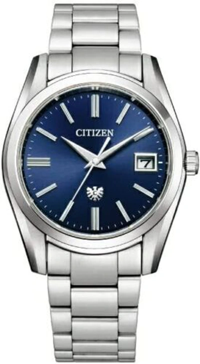 Pre-owned Citizen The  Aq4080-52l Blue Dial Solar Eco-drive Stainless Steel Watch Men Japan