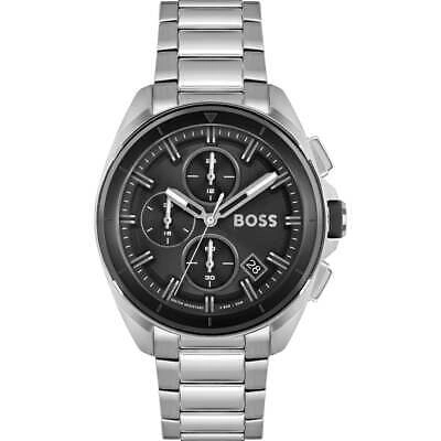 Pre-owned Hugo Boss Silver Mens Chronograph Watch Volane 1513949