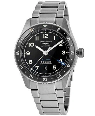 Pre-owned Longines Spirit Zulu Time Black Dial Steel Men's Watch L3.812.4.53.6