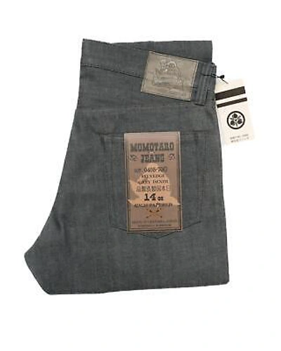 Pre-owned Momotaro $315 14oz Gray Selvedge Denim Jeans High Tapered 0405-70g 31