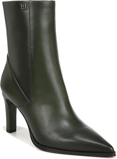 Pre-owned Franco Sarto Women's Appia Pointed Toe Dress Bootie Ankle Boot In Cypress Green Leather