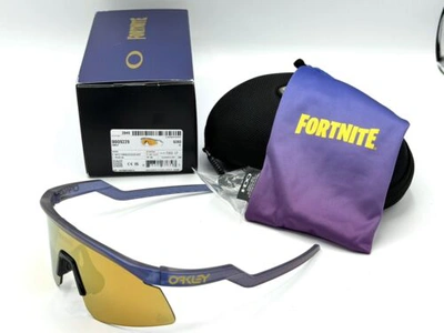 Pre-owned Oakley Hydra Fortnite Sunglasses Matte Cyan Blue Clear Colorshift -24k Gold