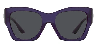 Pre-owned Versace Ve4452 Sunglasses Transparent Purple / Dark Gray 55mm 100% Authentic