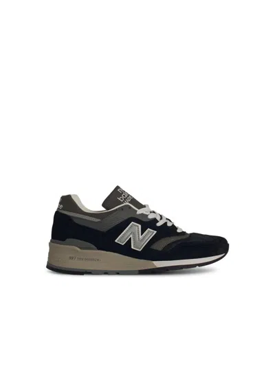 798 NEW BALANCE '997' BLACK SUEDE BLEND SNEAKERS