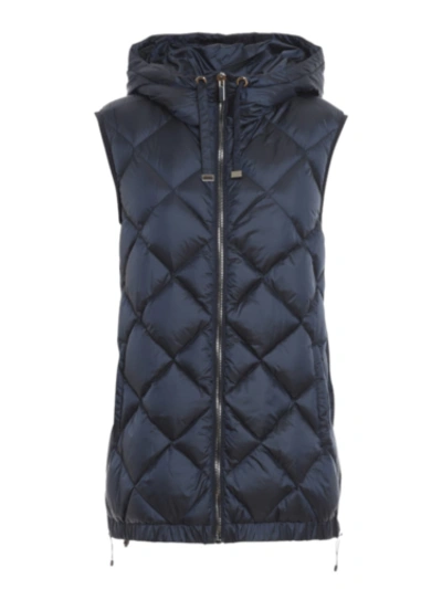 Pre-owned Max Mara Women's 'the Cube' Tregil Blue Gilet Puffer Vest Msrp $1250