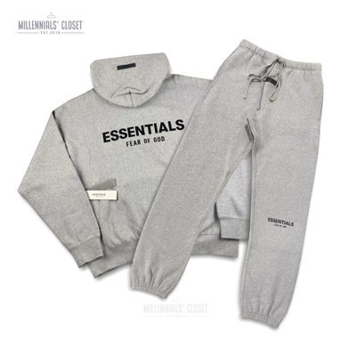 Pre-owned Fear Of God Essentials Tracksuit Dark Oatmeal